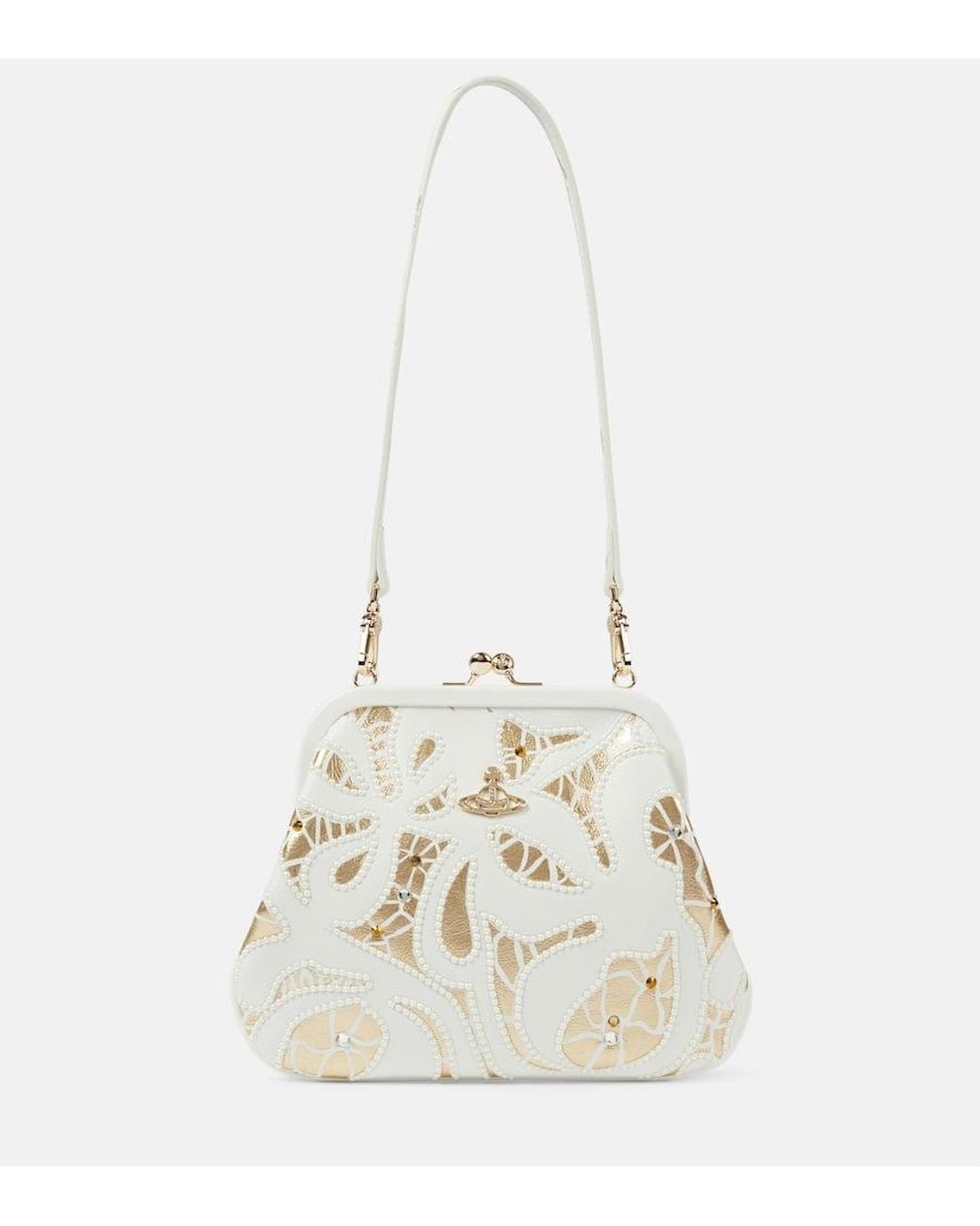 Vivienne Westwood Vivienne's Embellished Leather Shoulder Bag in