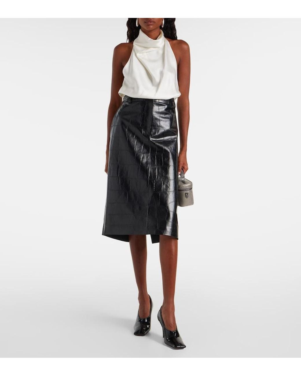 Stella McCartney White Satin Halterneck Top