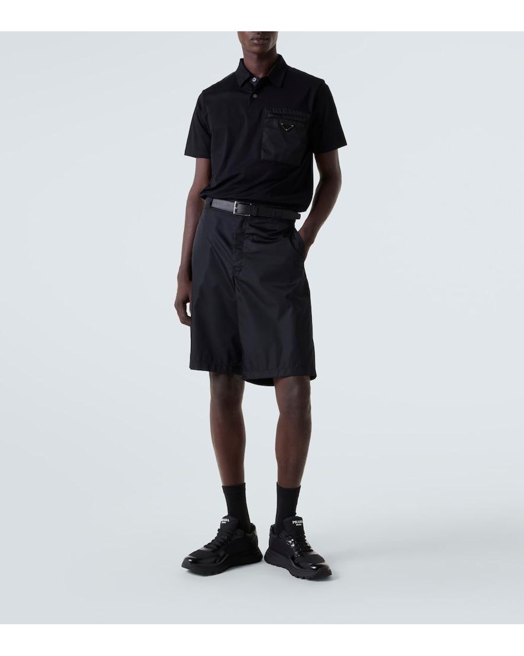Prada Black Pocket Polo Shirt for men