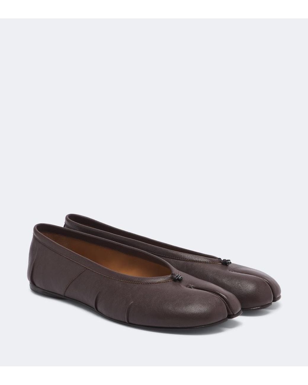 Maison Margiela Brown Tabi Leather Ballet Flats