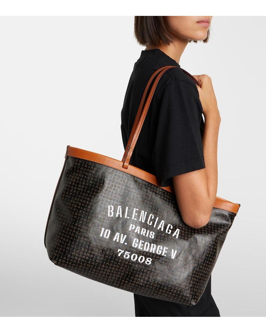Balenciaga Black Select Medium Canvas Tote Bag