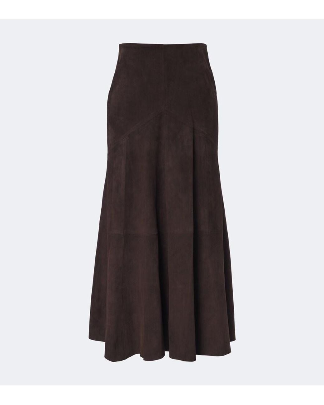 Nour Hammour Brown Garnier Suede Midi Skirt
