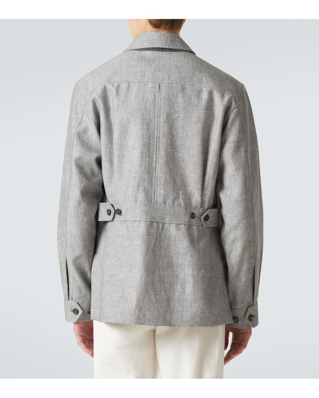 Dunhill Gray Linen Field Jacket for men