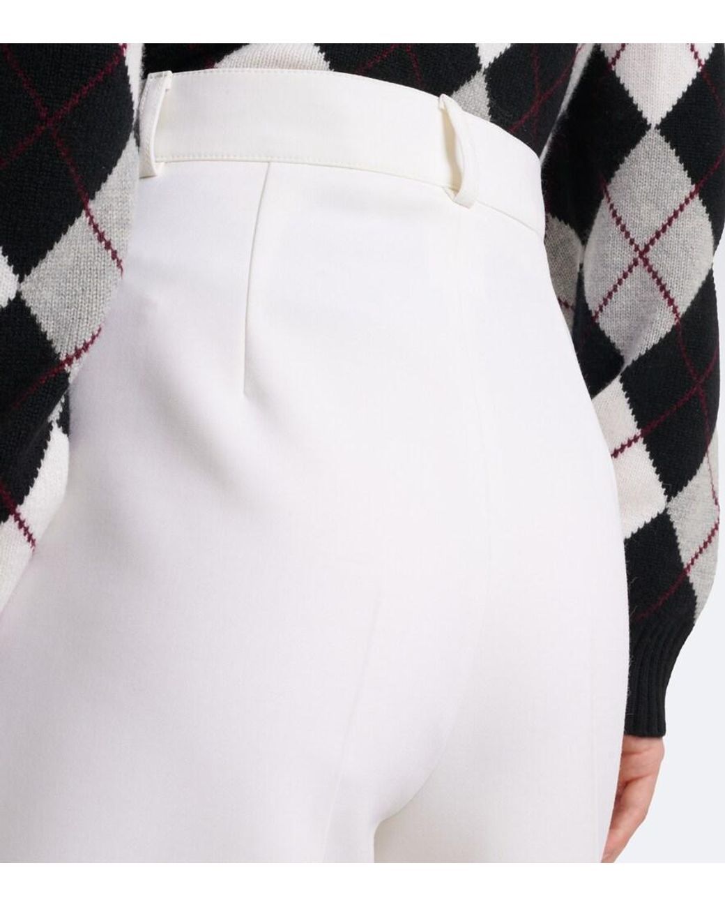 Max Mara White Pleated Wool-Blend Bermuda Shorts
