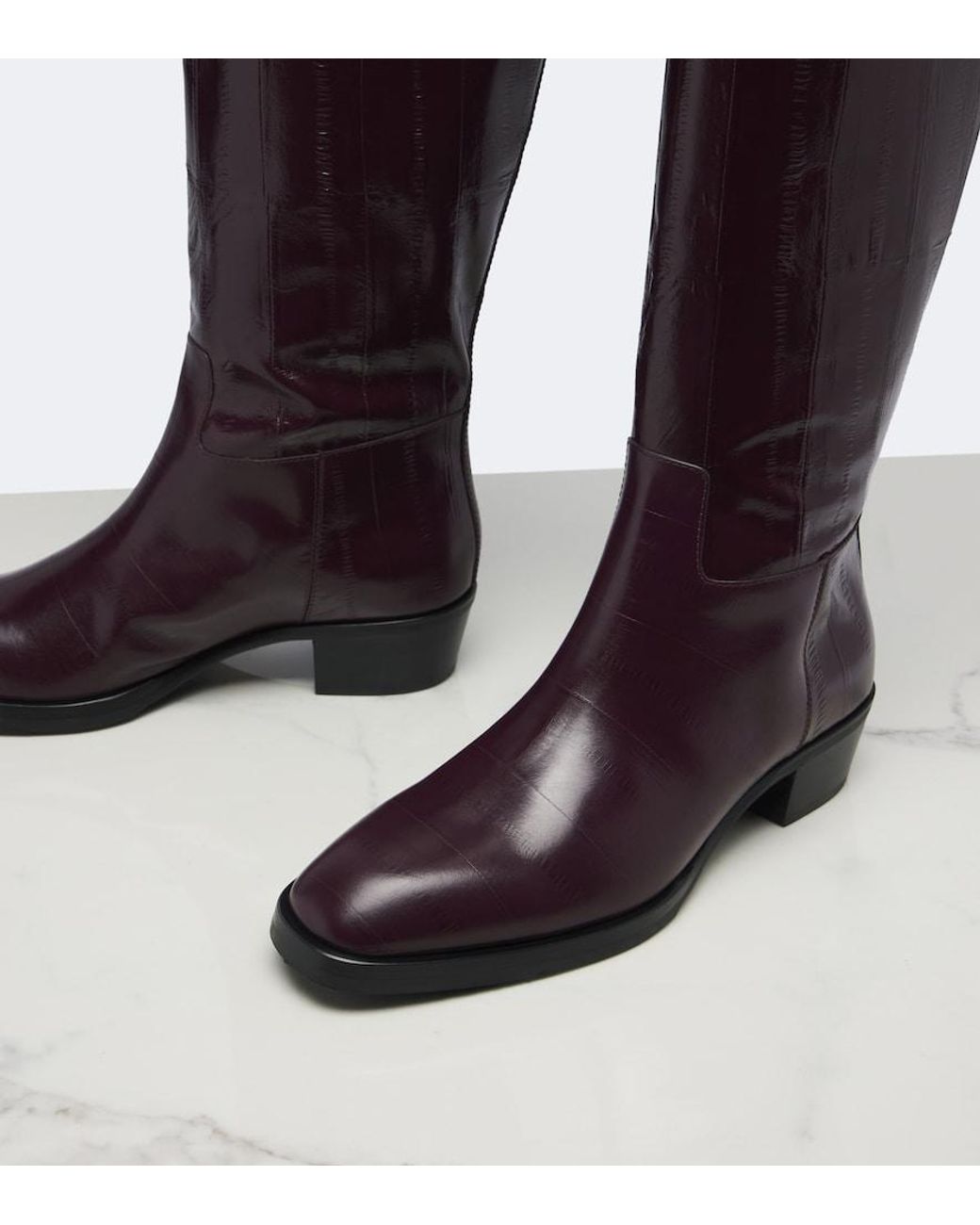 Jimmy Choo Blue Mave Leather Knee-High Boots