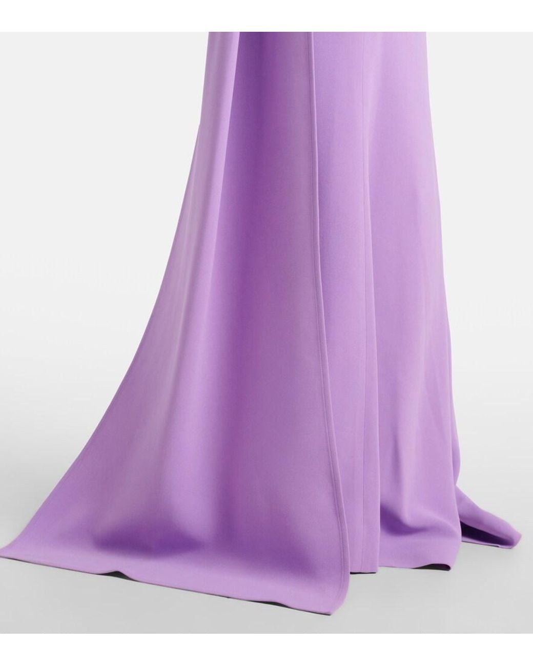 Elie Saab Purple Draped One-Shoulder Silk-Blend Cady Gown