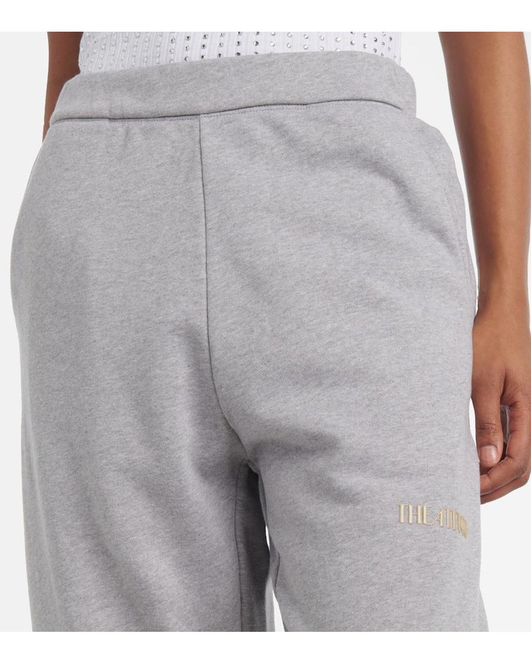 The Attico Gray Fern Cotton Sweatpants