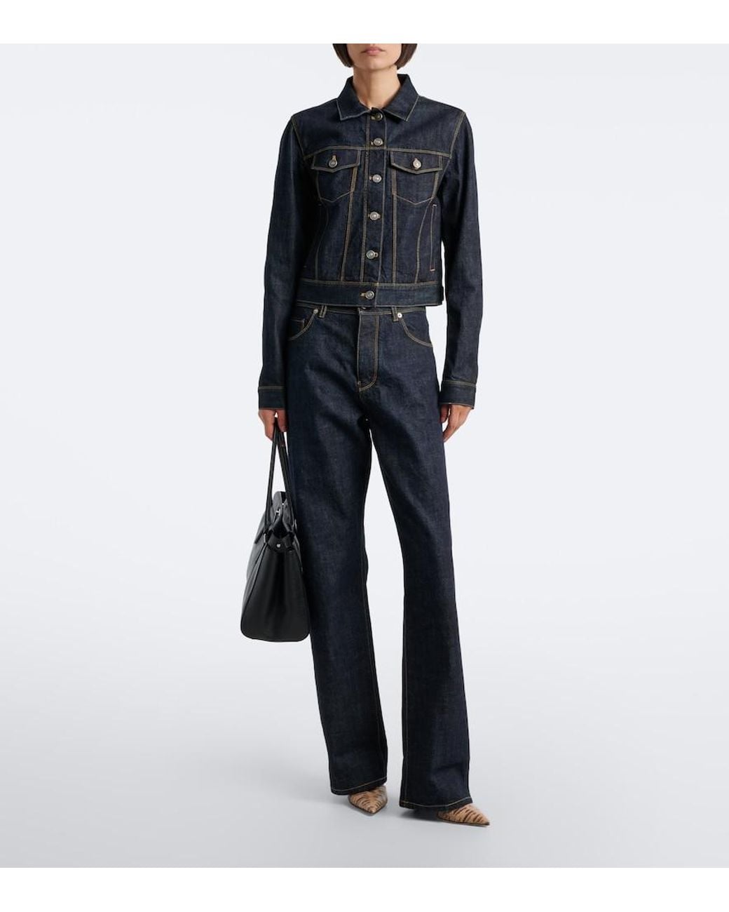 Fendi Blue Cropped Denim Jacket