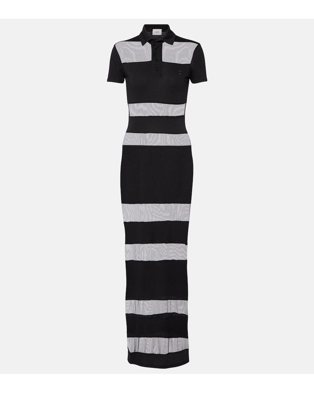 Coperni Black Striped Shee-Paneled Maxi Dress