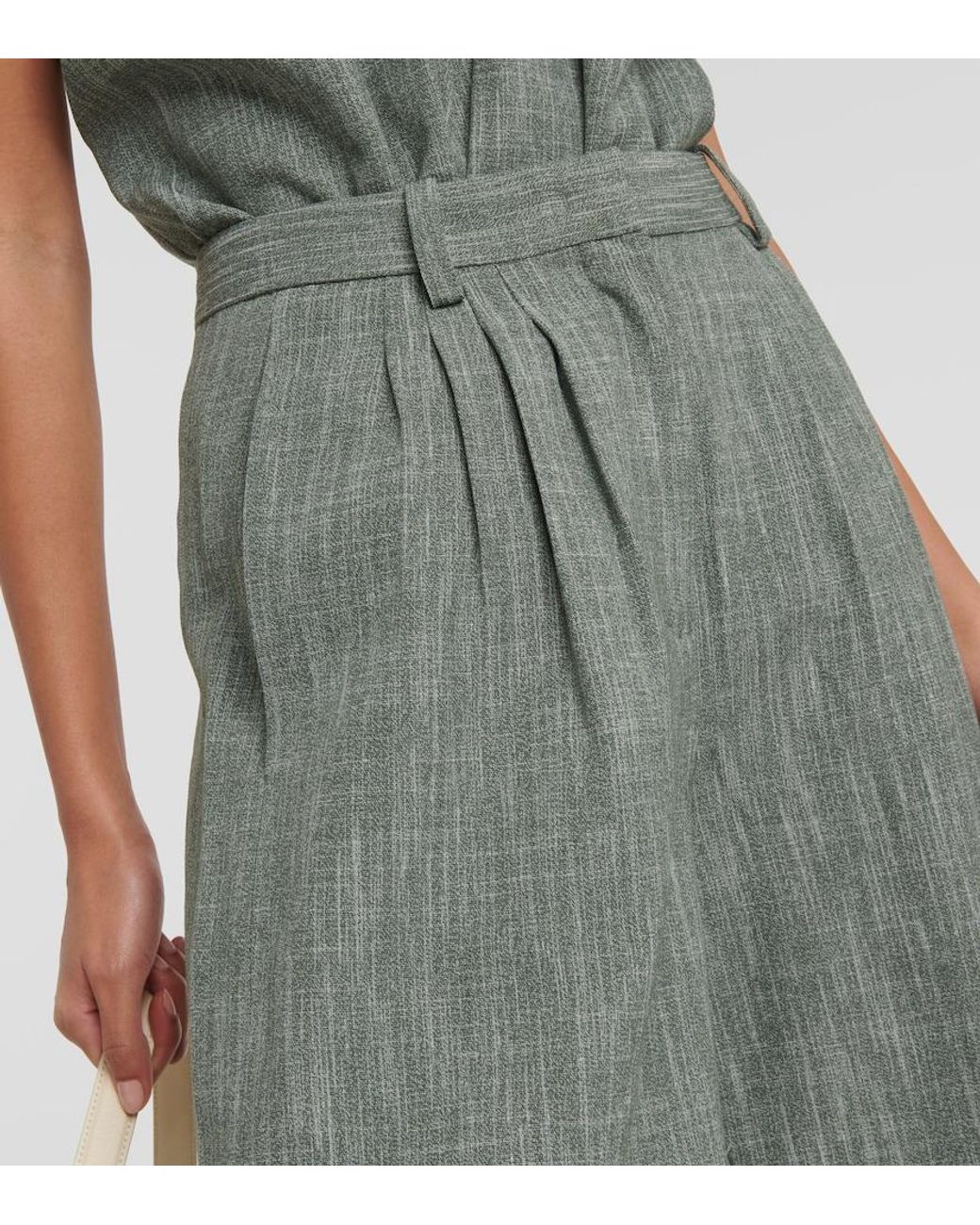 Co. Green High-Rise Wool-Blend Wide-Leg Pants