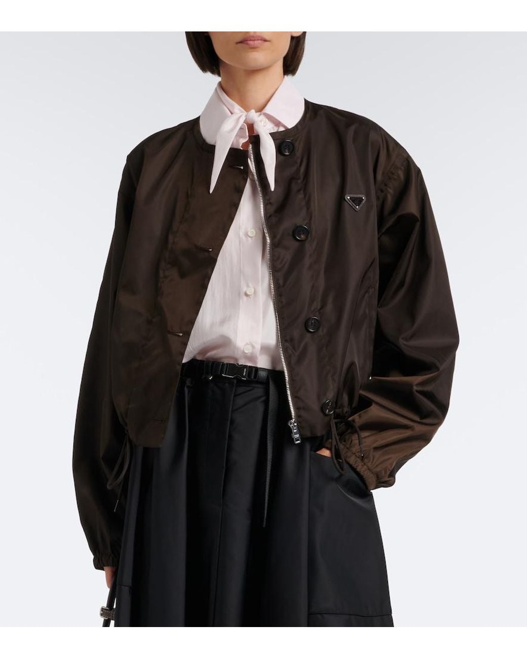 Prada Black Re-Nylon Cropped Jacket
