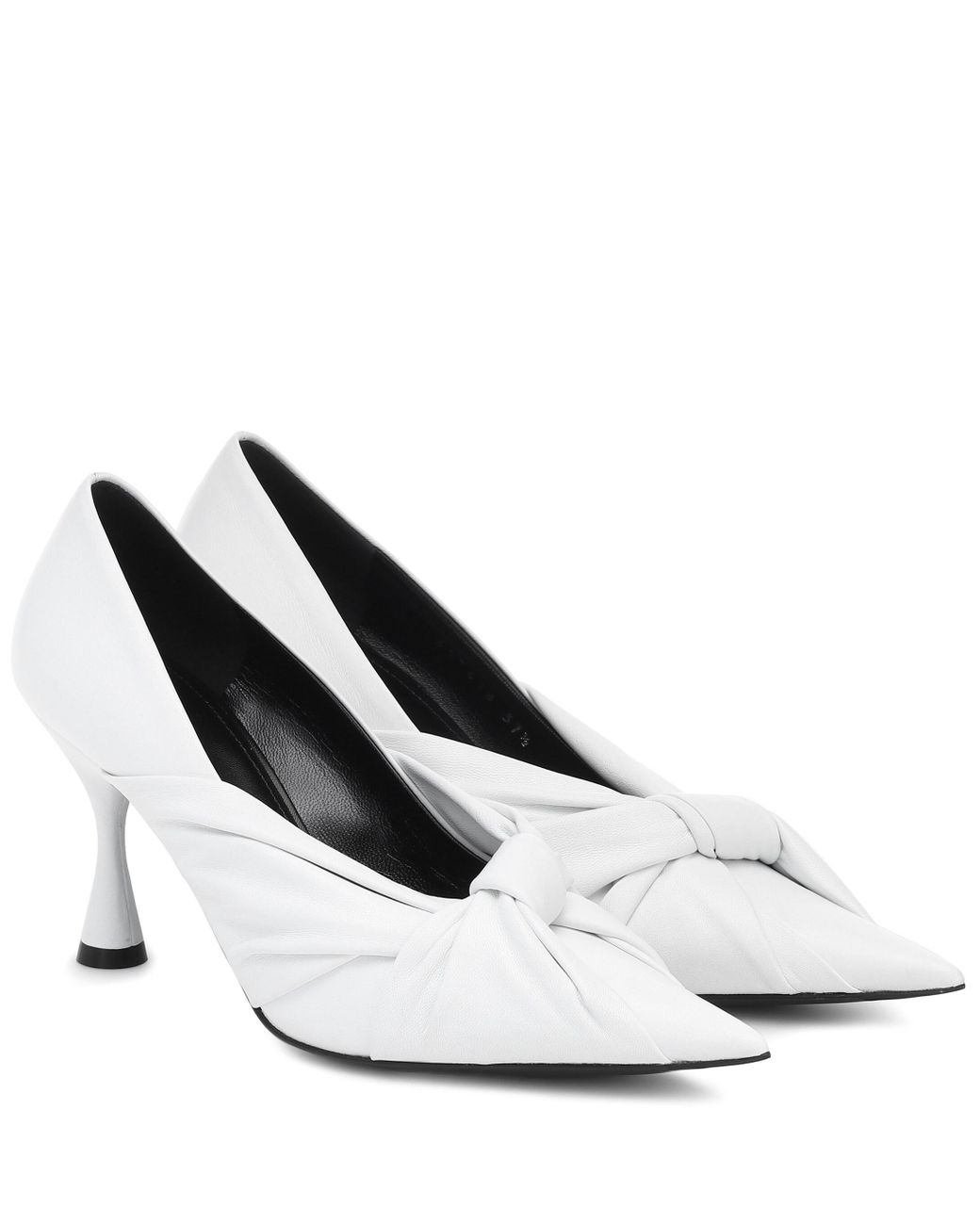 Balenciaga Drapy Leather Pumps in White - Lyst