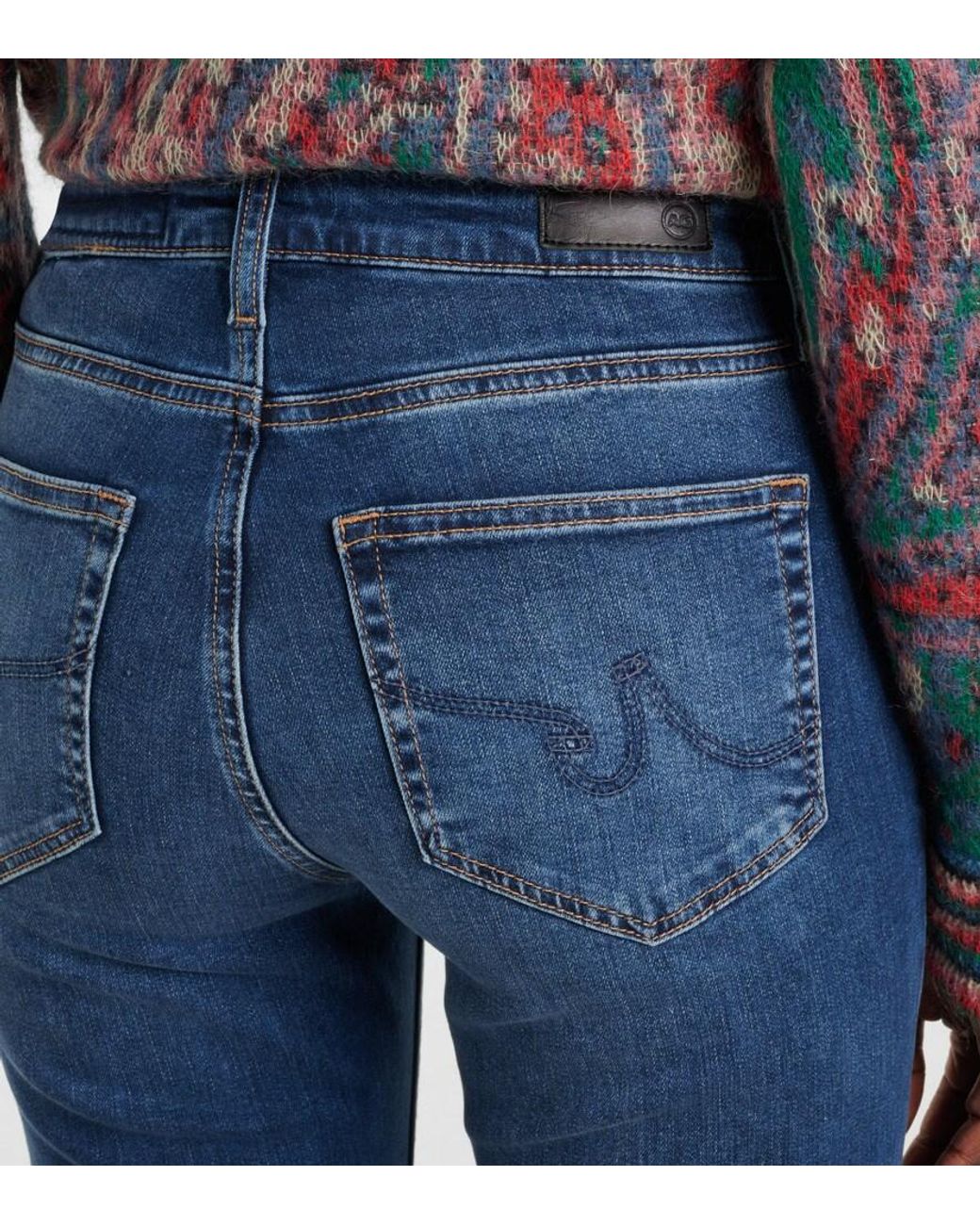 AG Jeans Blue Tropea High-Rise Flared Jeans