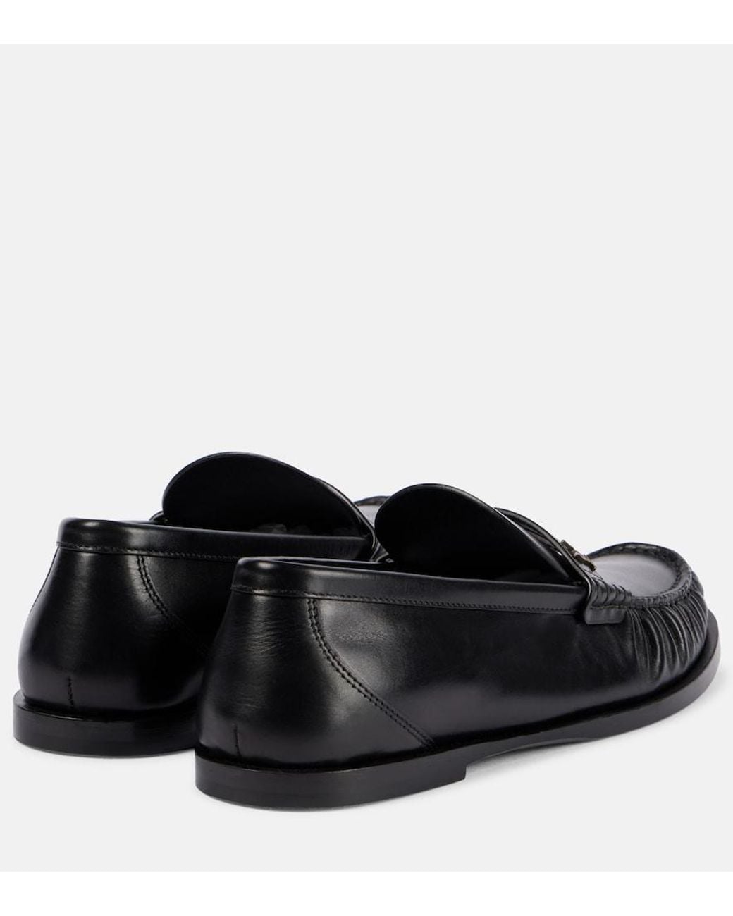 Saint Laurent Black Laurent Leather Penny Loafers