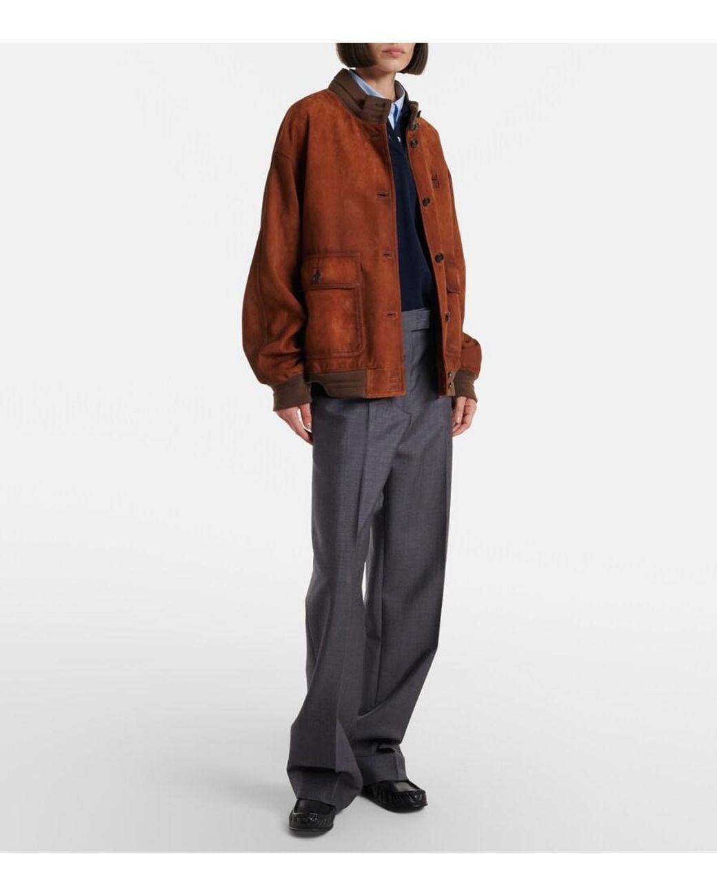 Miu Miu Brown Suede Bomber Jacket