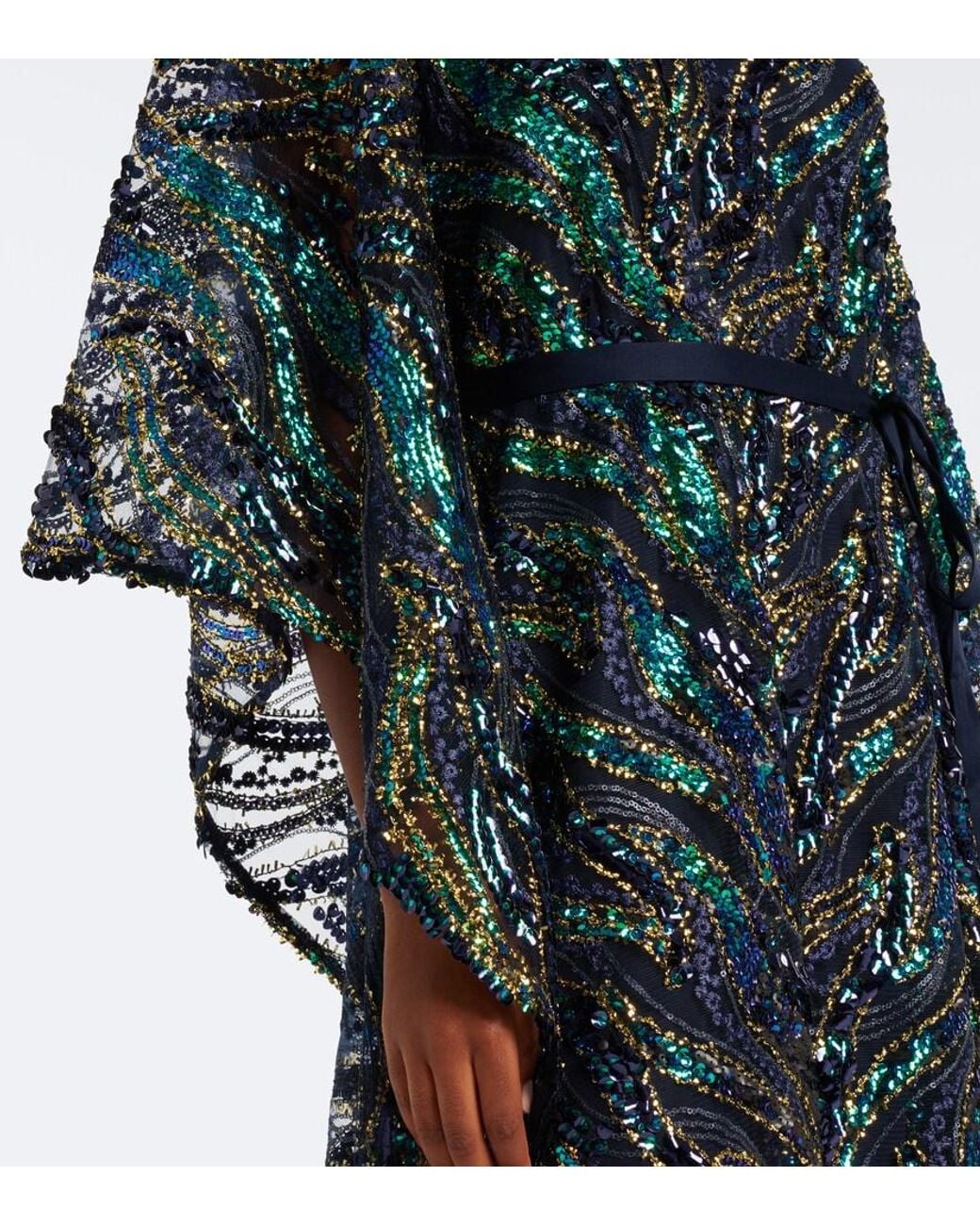 Taller Marmo Green Firefly Sequined Kaftan