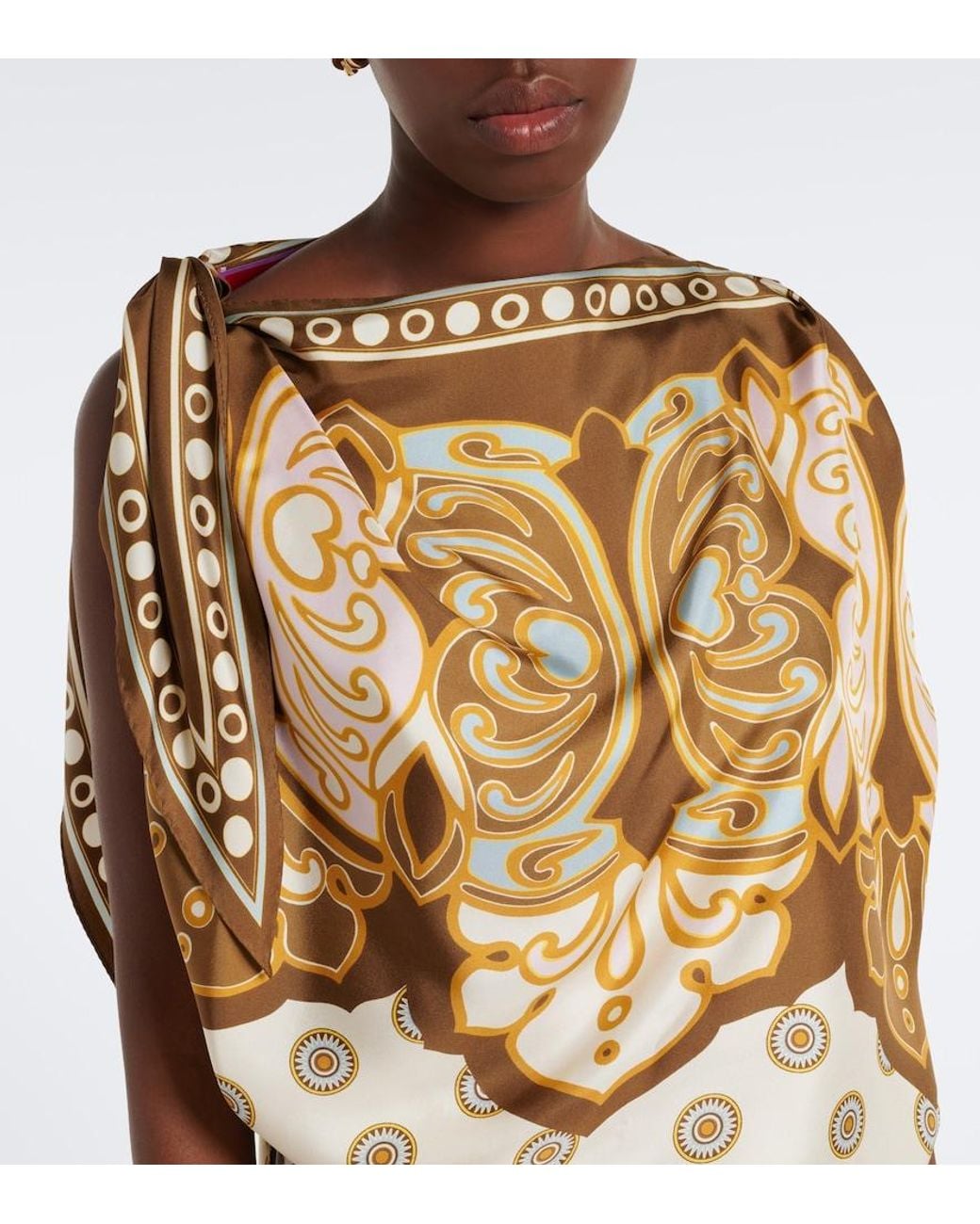 LaDoubleJ Metallic Full-On Printed Silk Twill Top
