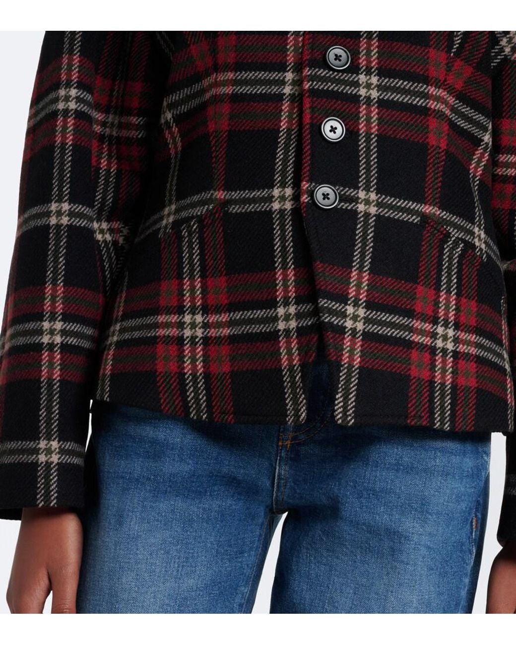 Polo Ralph Lauren Black Plaid Wool-Blend Tweed Jacket