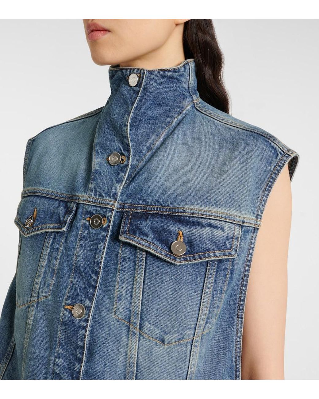 Alaïa Blue Denim Vest