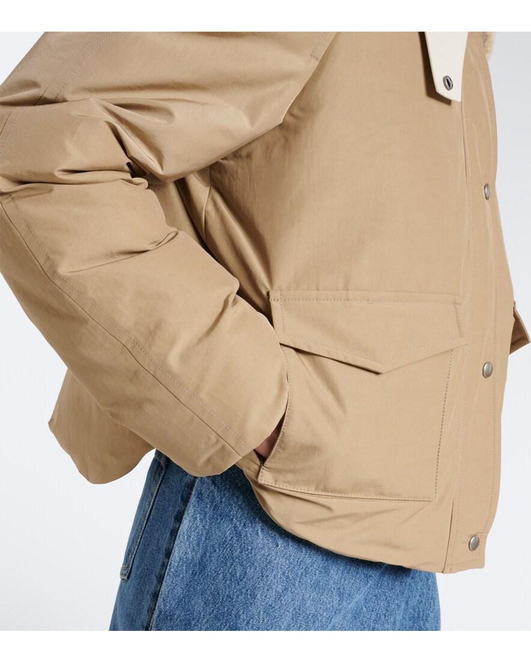 Loewe Natural Padded Shearling-Trimmed Cotton-Blend Jacket