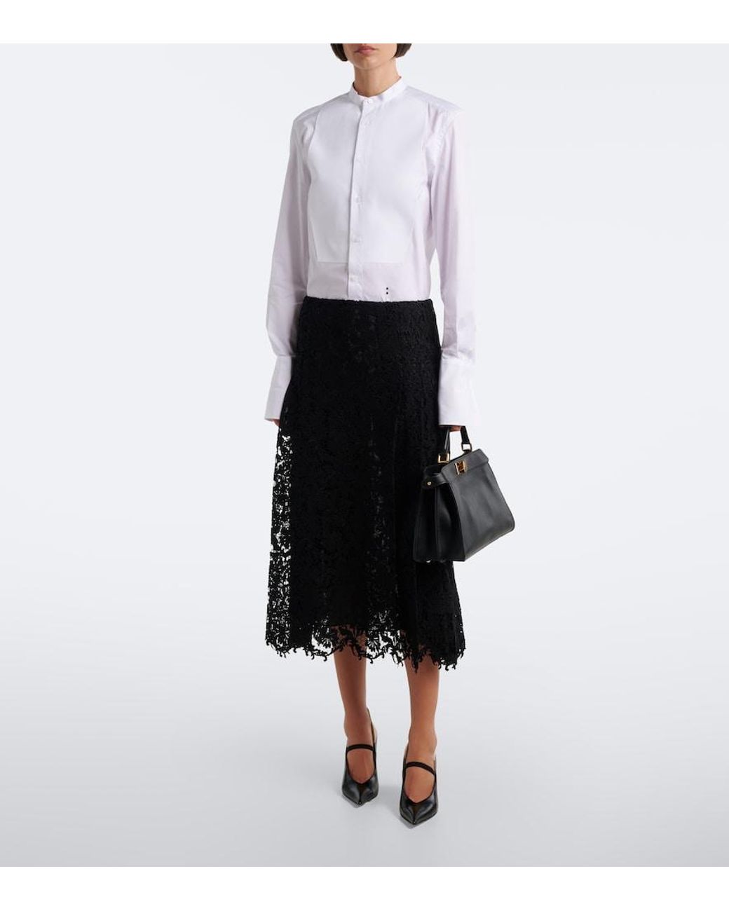 Fendi Black Peekaboo Small Leather Top-Handle Bag