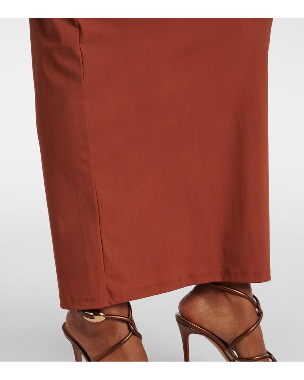 Christopher Esber Red Pierced Orbit Cutout Jersey Maxi Dress