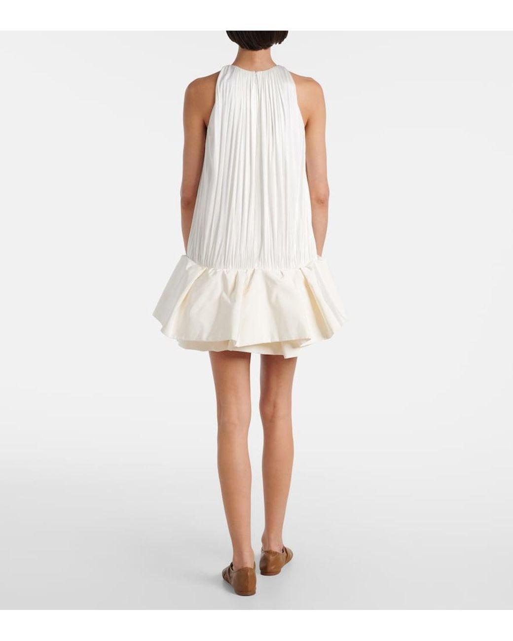 Loewe White Flamenco Mini Dress