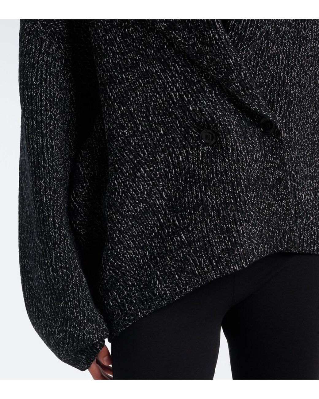 Totême  Black Wool And Cotton-Blend Cardigan