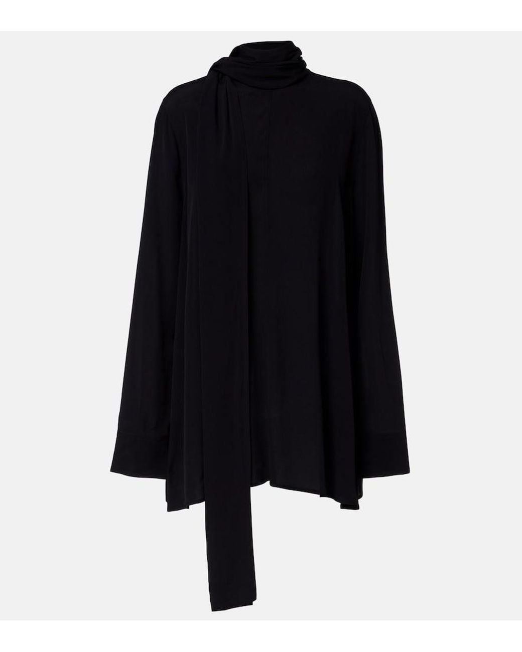 Totême Black Scarf-Detail Blouse