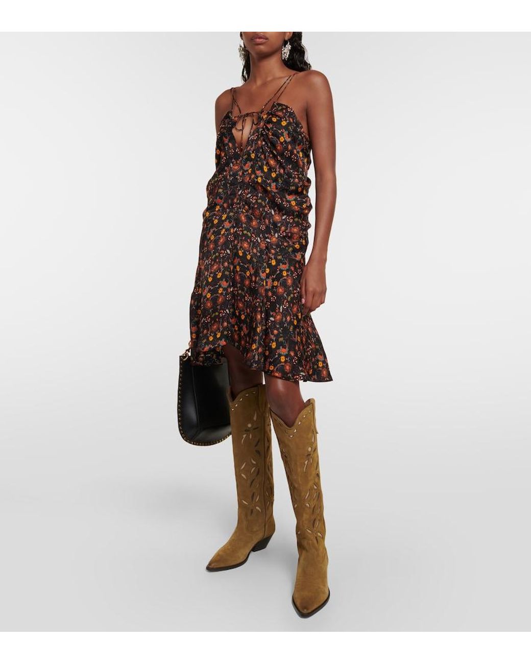Isabel Marant Brown Denvee Suede Knee-High Cowboy Boots