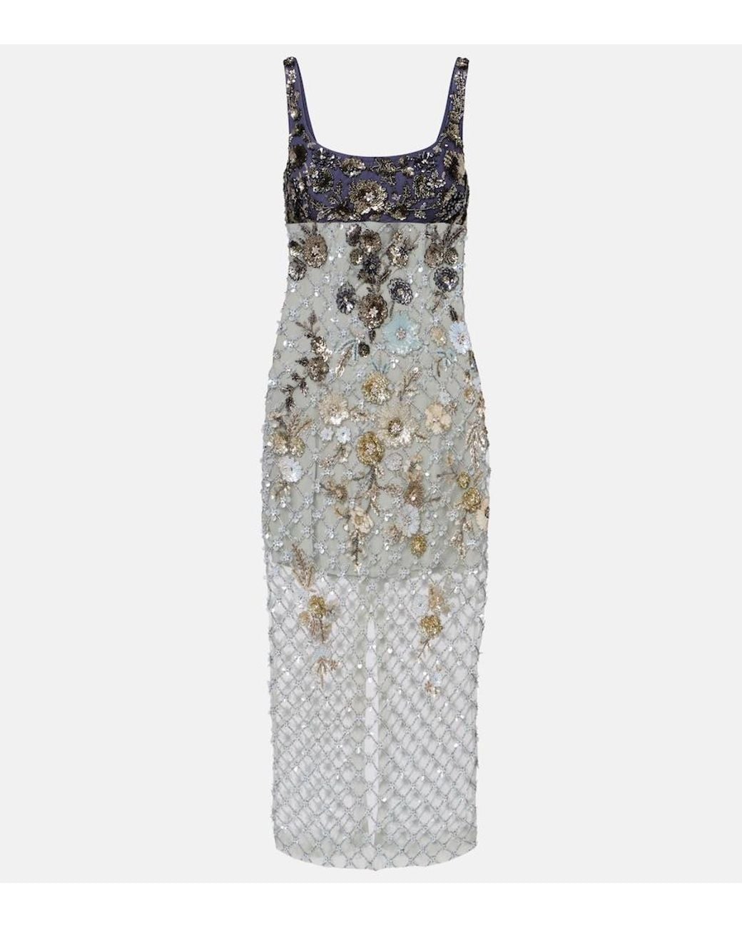 La Fuori Gray Nyx Bloom Aurora Embellished Cocktail Dress