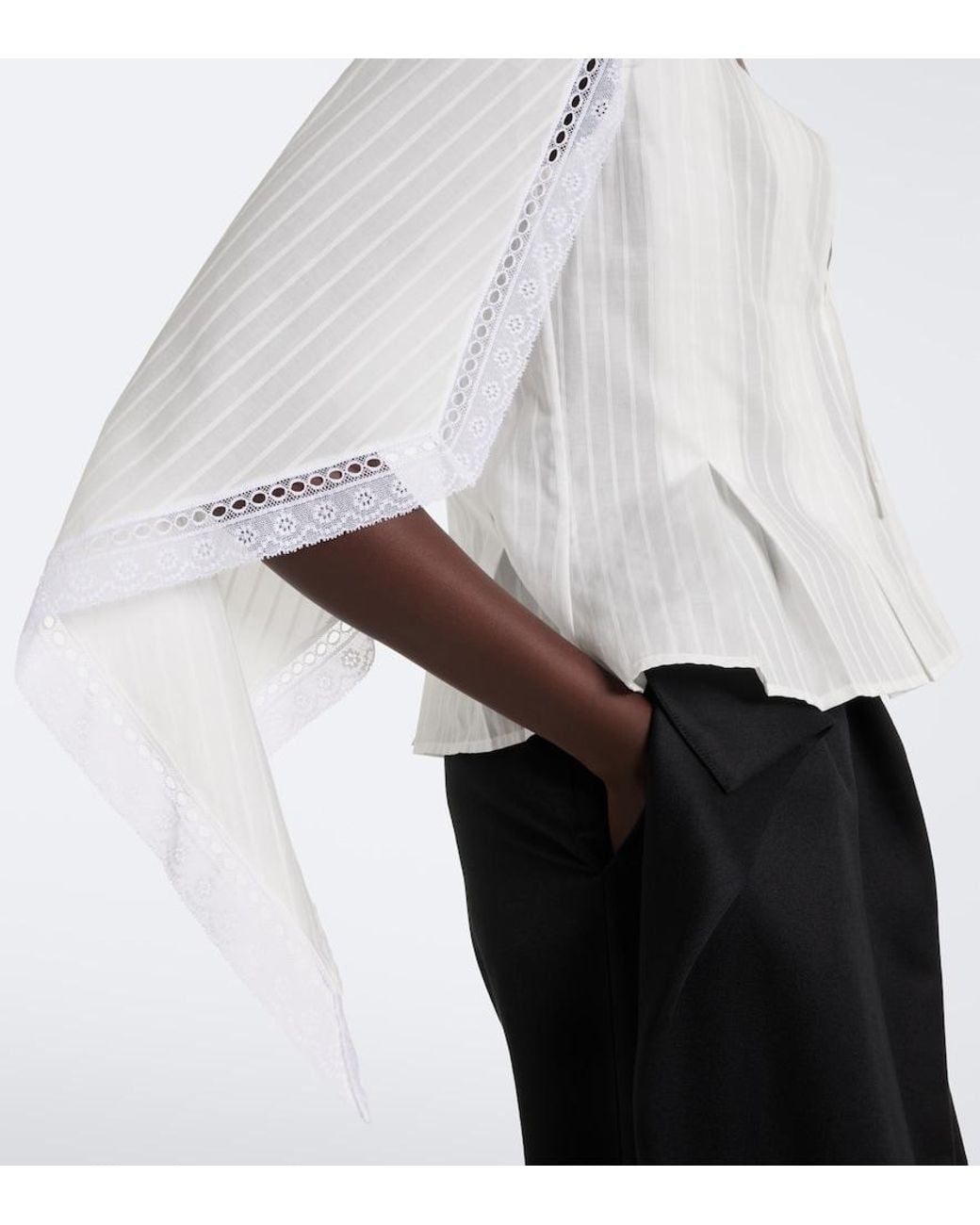 J.W. Anderson White Draped Cotton Top