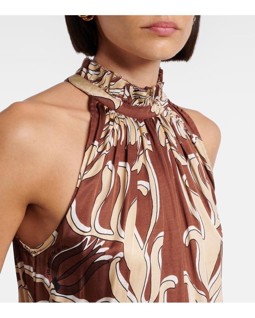 Poupette Brown Bianca Printed Minidress