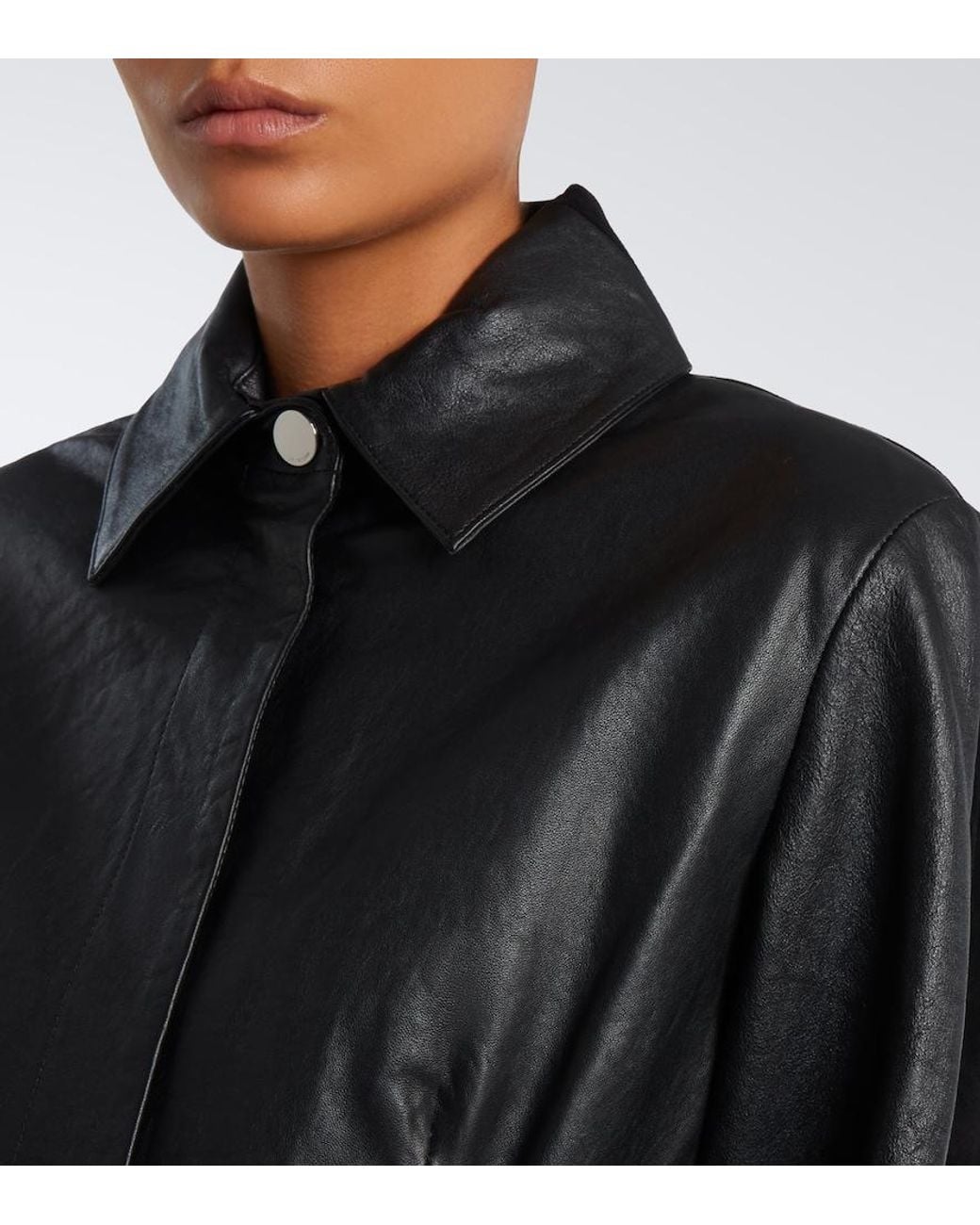 Sportmax Black Leather And Suede Shirt