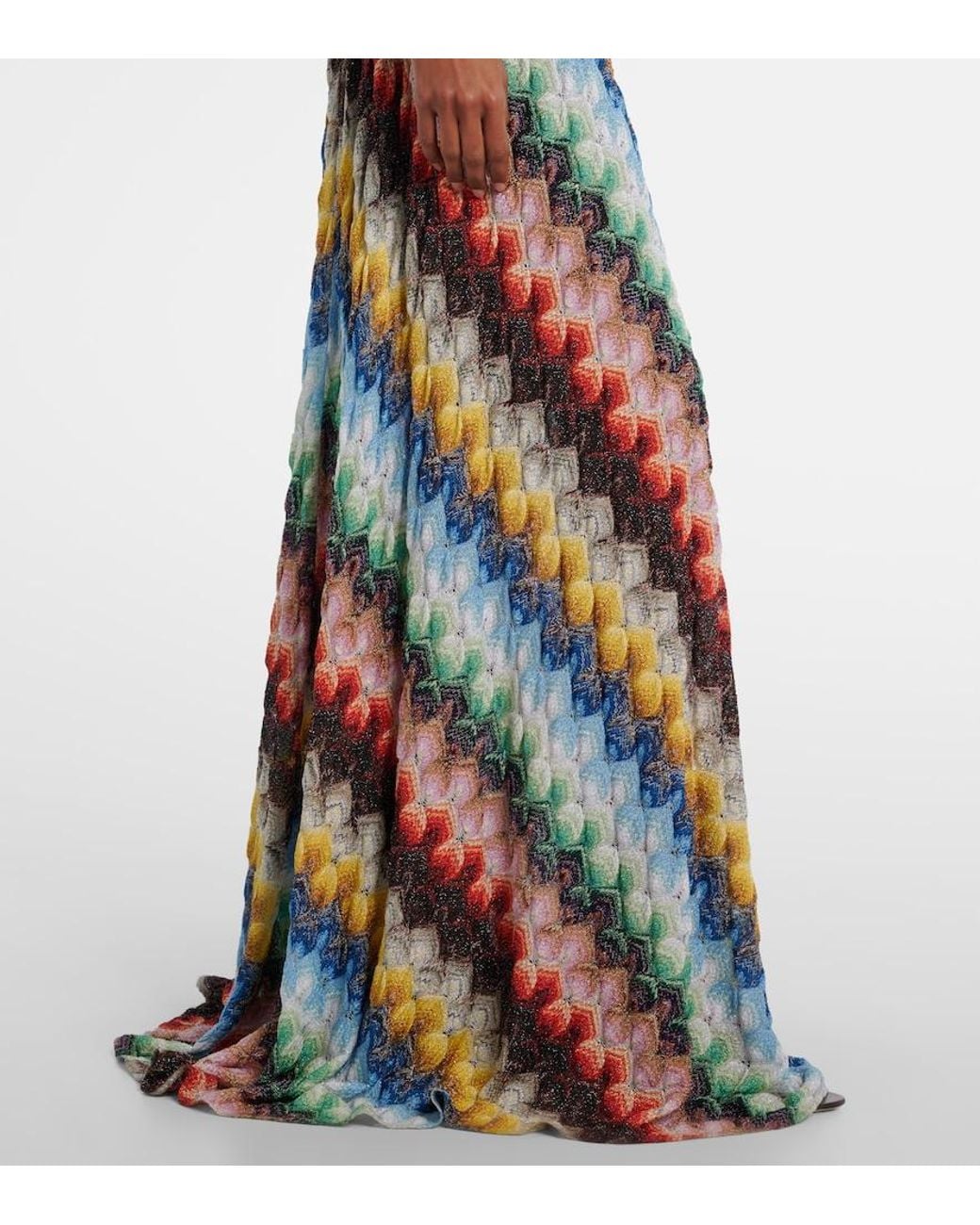 Missoni White Open-Back Lame Maxi Dress