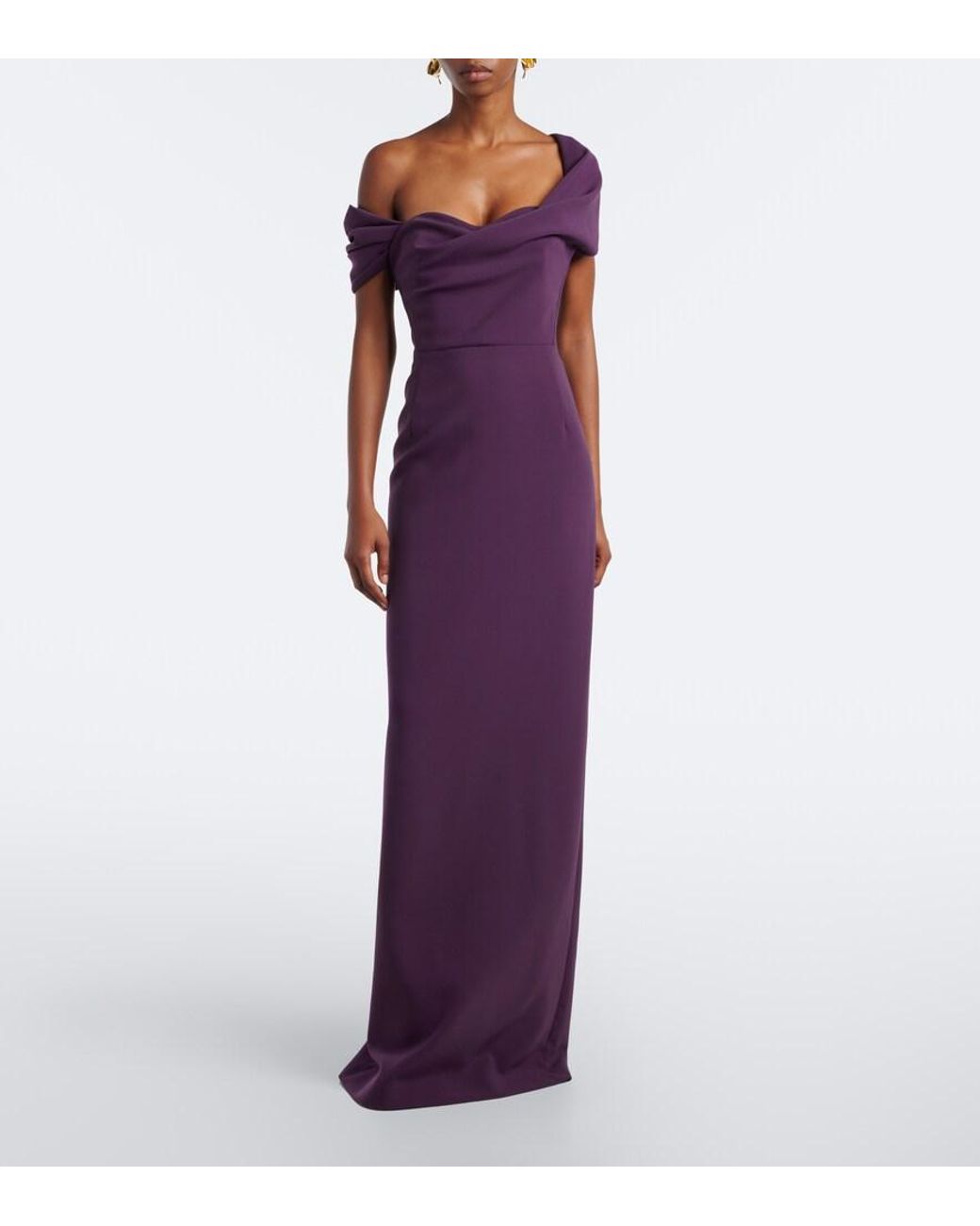 Carolina Herrera Purple Sofia Crepe Gown