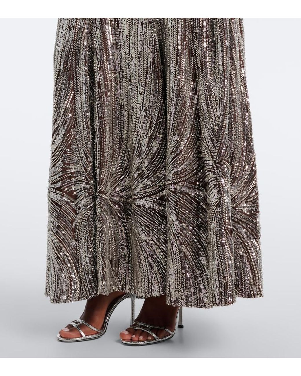 Rabanne Brown Sequined Maxi Skirt
