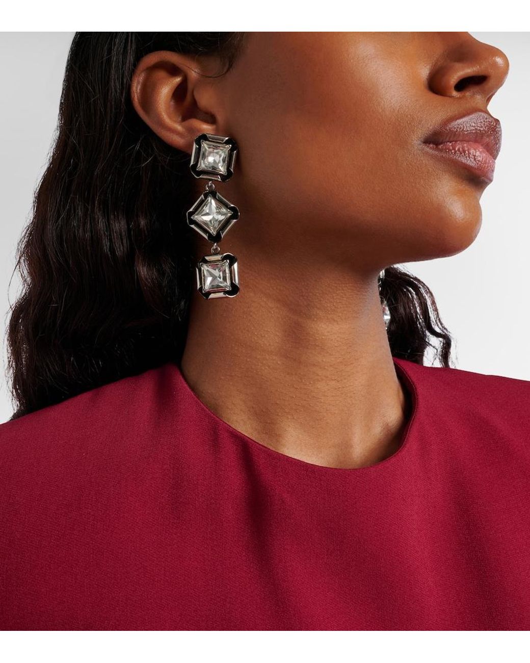 Pendientes Largos Con Cristales Givenchy de color Black