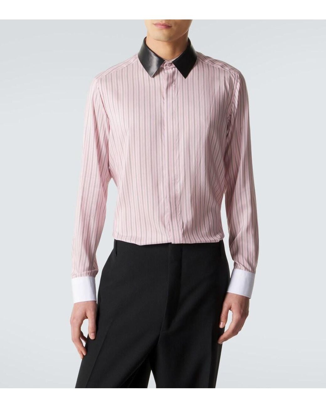 Tom Ford Pink Striped Silk Shirt for men