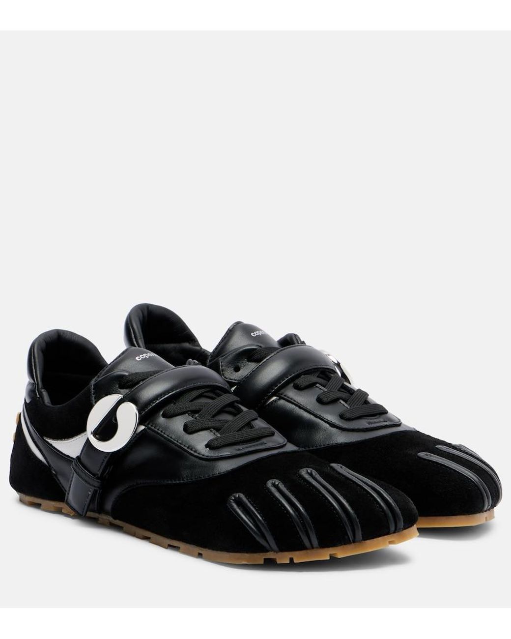Coperni Black Leather-Trimmed Suede Sneakers
