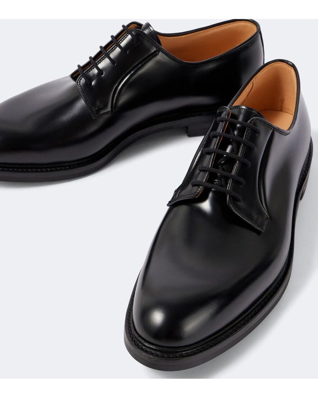 George Cleverley Black Archie Calf Leather Derby Shoes for men