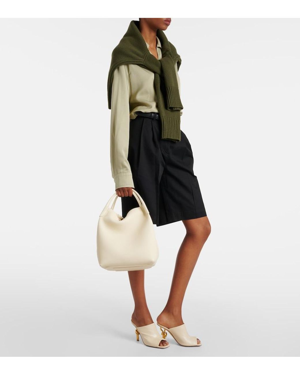 Loro Piana Natural Bale Large Leather Tote Bag
