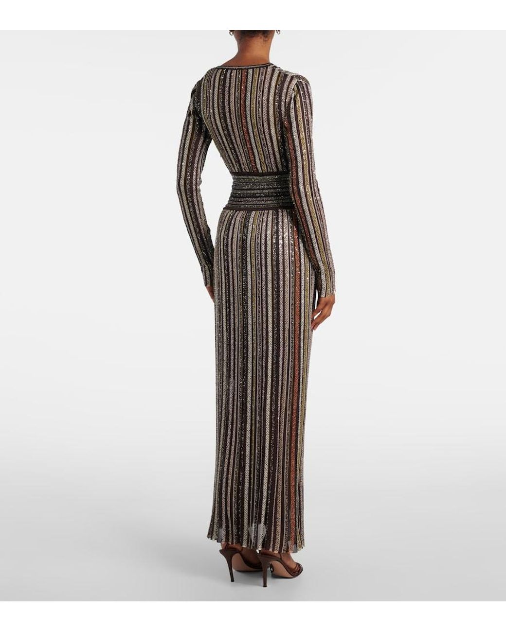 Missoni Multicolor Sequined Striped Gown