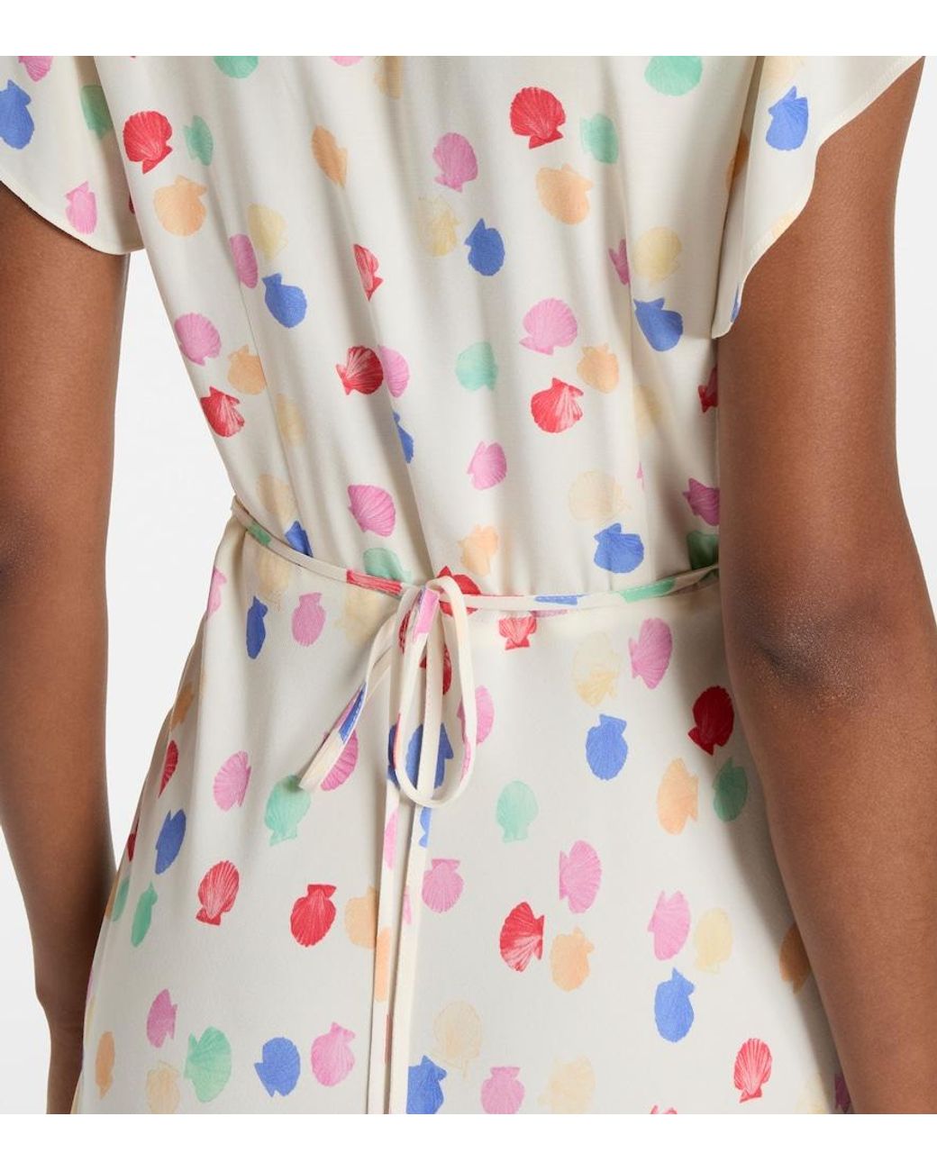 Rixo White Meena Polka-Dot Tiered Maxi Dress