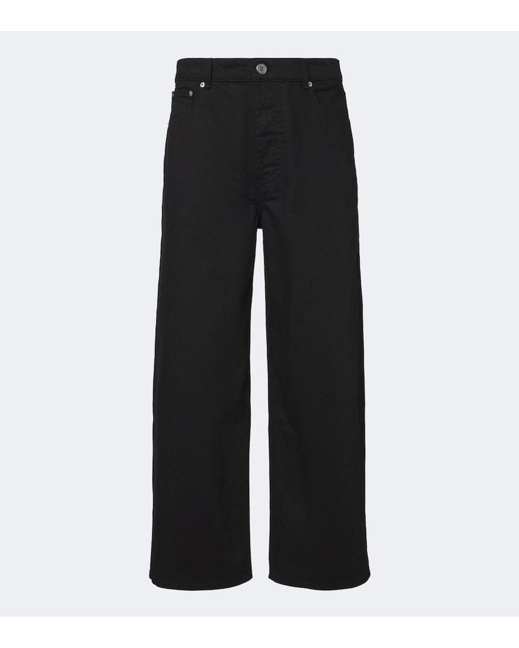 AMI Black Mid-Rise Straight Jeans for men