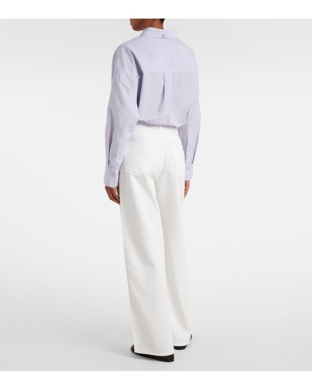 Citizens of Humanity White Boardwalk Wide-Leg Jeans