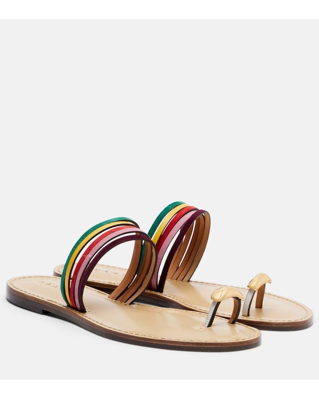 Amanu Pink Lusaka Leather Thong Sandals