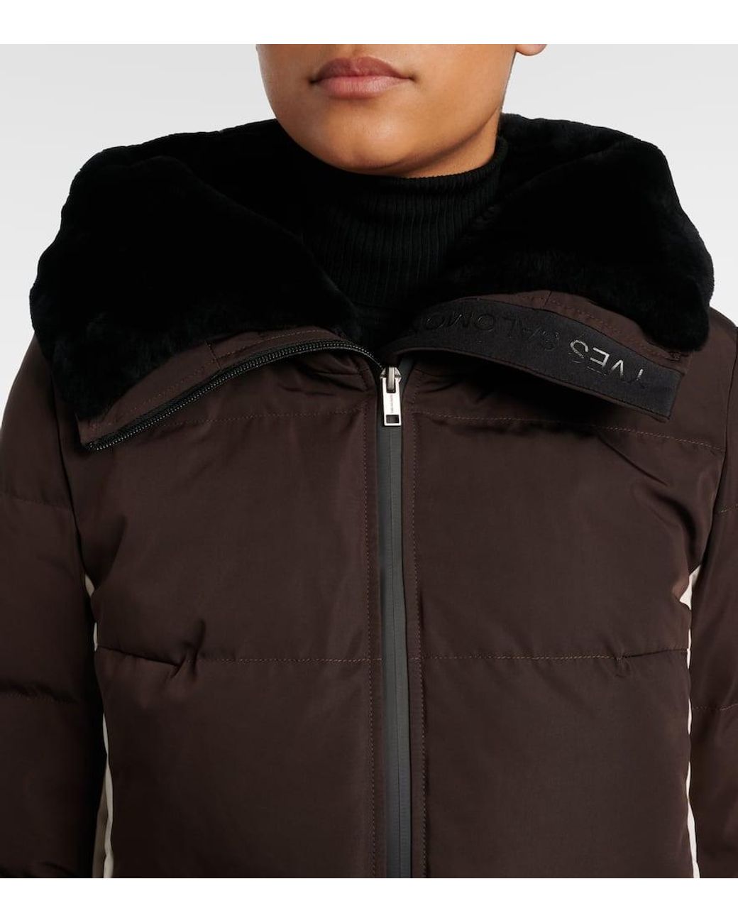 Yves Salomon Brown 64Cm Down-Filled Jacket