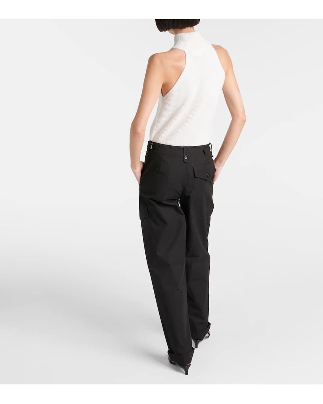 Pantalon Droit Label Octavia En Coton Et Lin Proenza Schouler en coloris Black