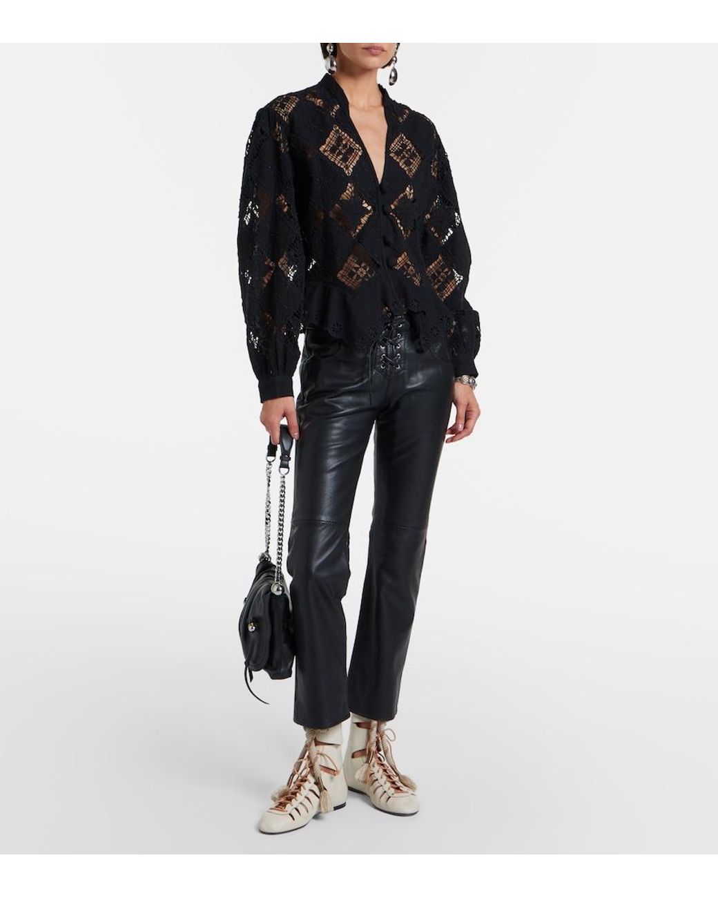 Isabel Marant Natural Liade Leather Lace-Up Ankle Boots